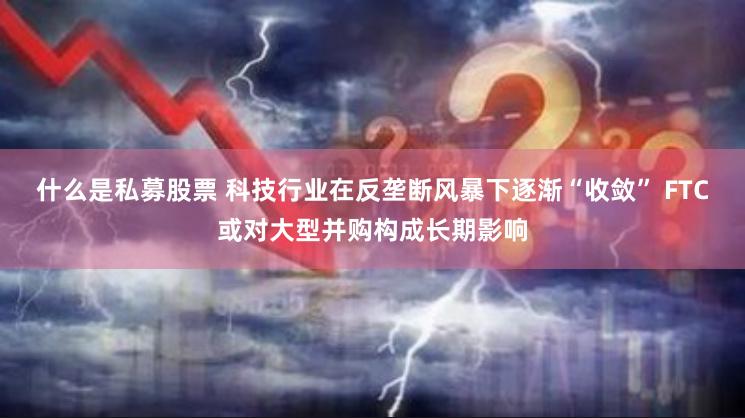 什么是私募股票 科技行业在反垄断风暴下逐渐“收敛” FTC或对大型并购构成长期影响